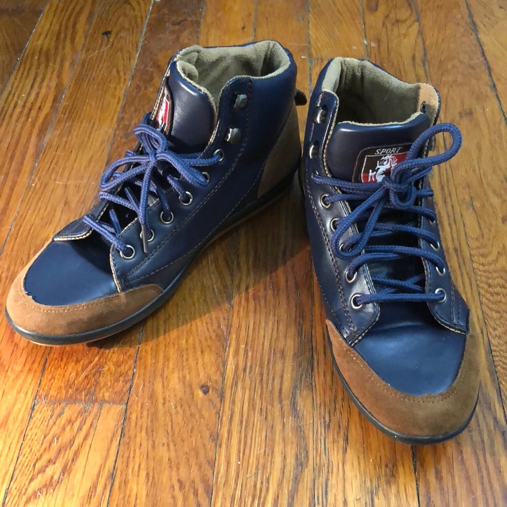 SOLD - Ling & Di Blue and Brown Boots. Womens 8